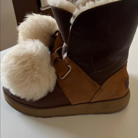 UGG Brown and Cream Winter Boots - Picture 2 of 10
